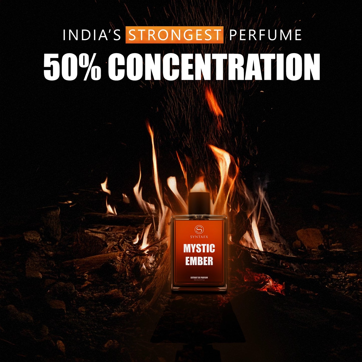 Syntafx Extrait De Parfum Mystic Ember– India’s Strongest Perfume with 50% Concentration, 100 ml